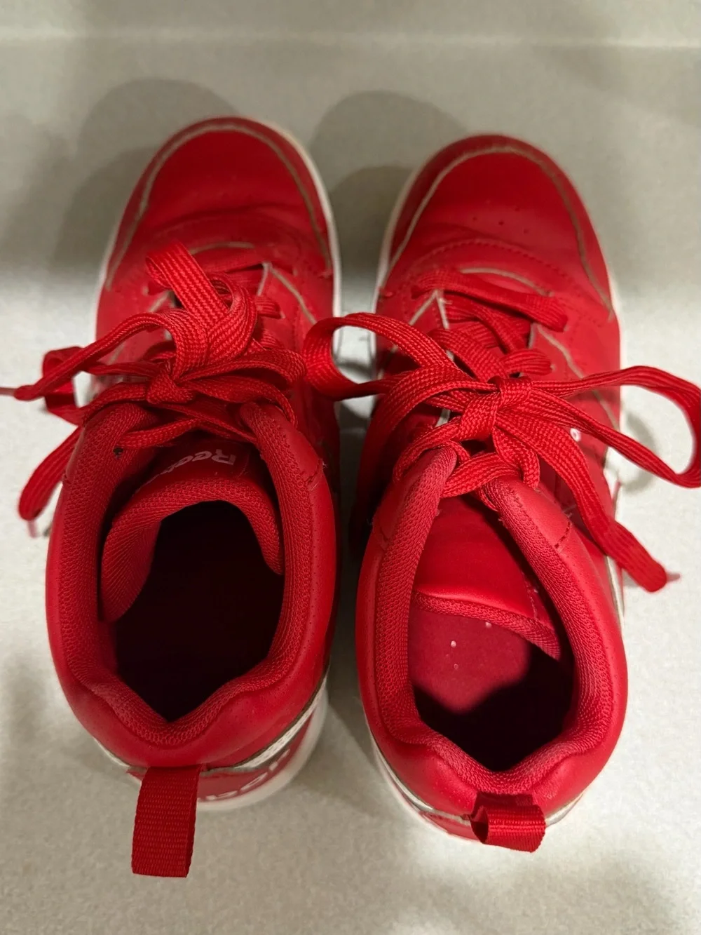 Reebok Kids' Red and White High-Top Sneakers